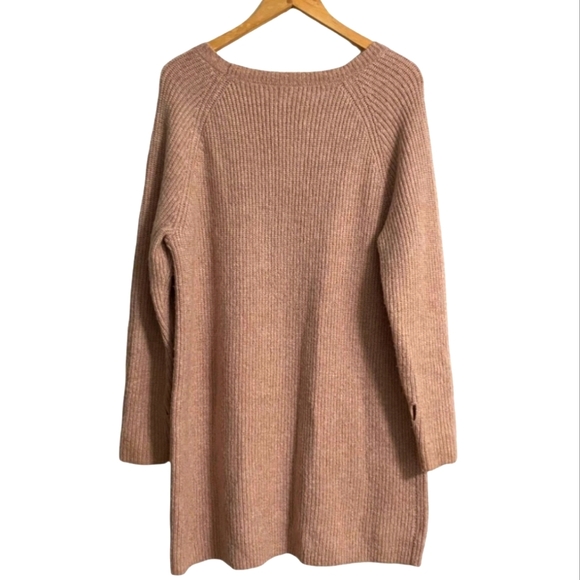 Halogen Blush Pink Long Ribbed Crew Neck Sweater Women Size M - Picture 2 of 5